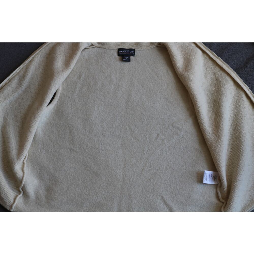 WOOLRICH Vest Jacket Wool Womens Large Cream Camel Full Zip Minimalist Neutral - Picture 8 of 11